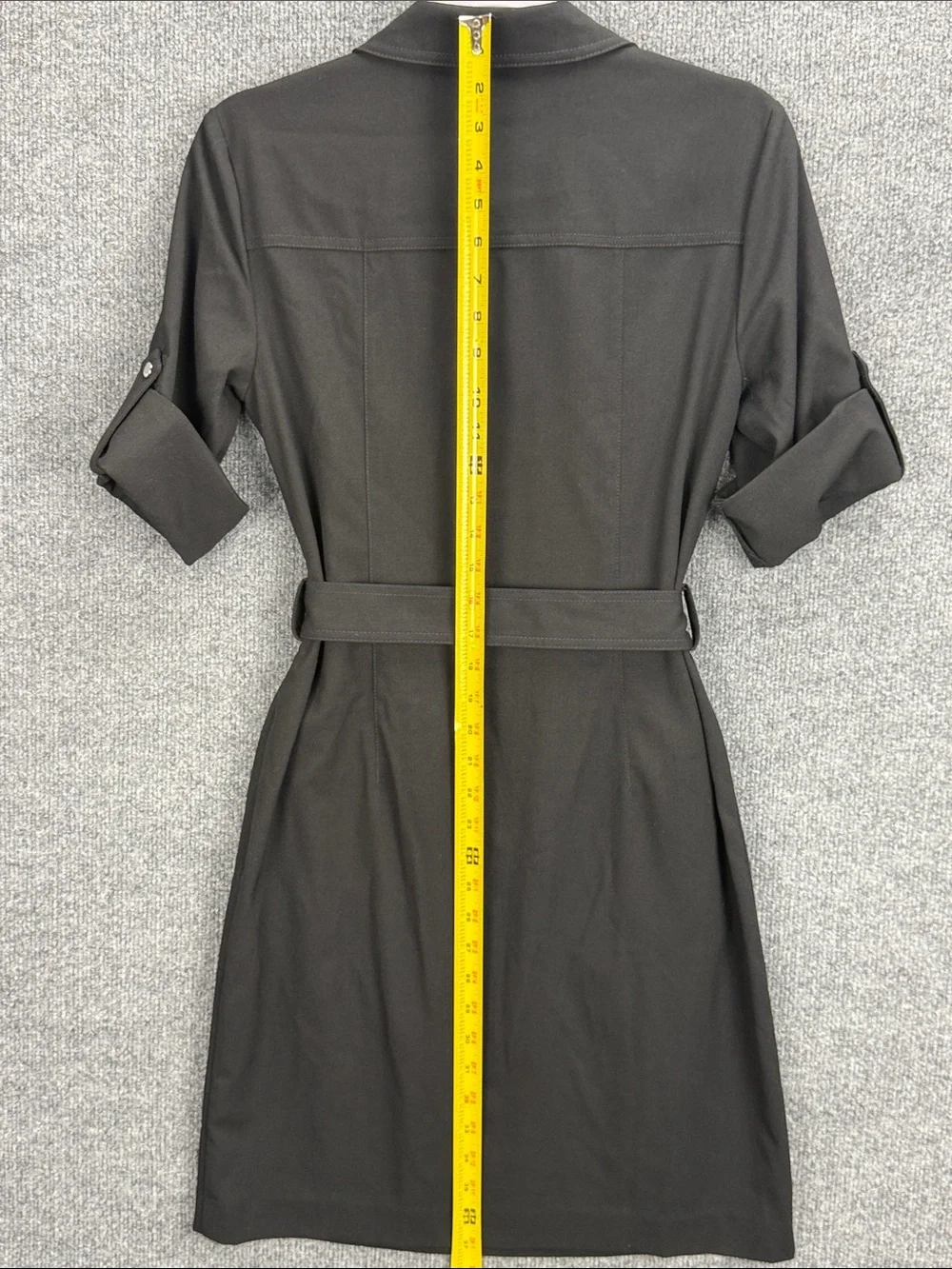Michael Kors Black Utility Shirt Dress Midi Dress with Belt Small NWOT
